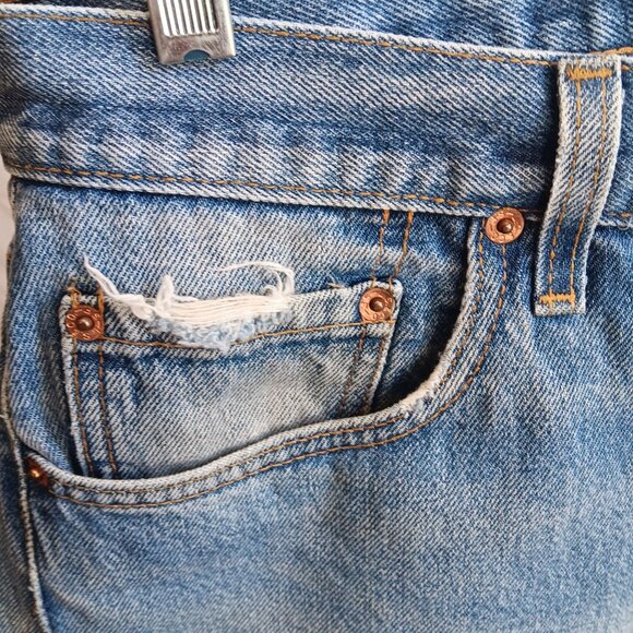 Vintage Levis 501 Denim Jeans Men's 32x31 Straight Button Fly Distress USA 80s - Picture 4 of 9